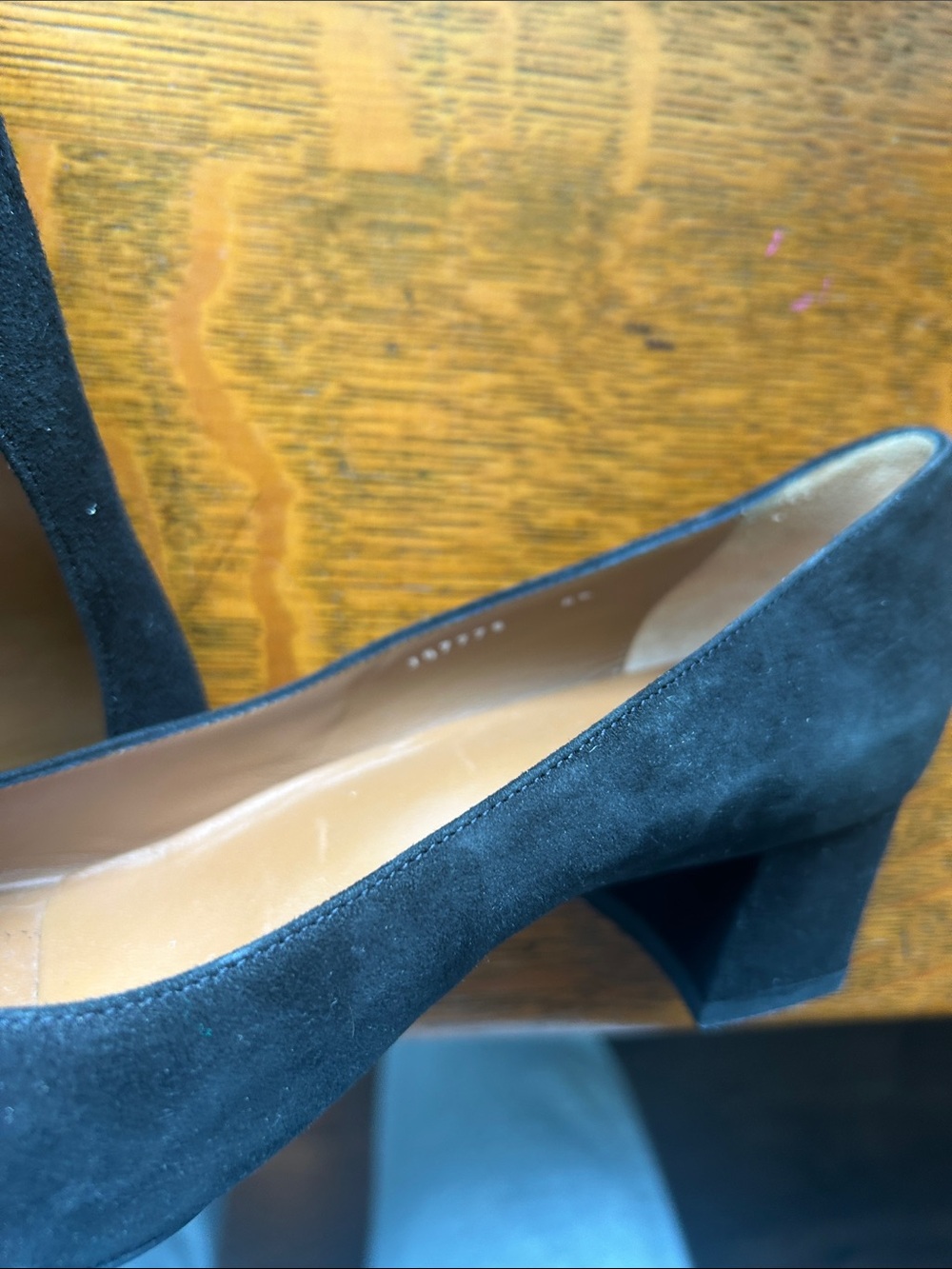 Aquatalia Black Suede Low Block Heel Pumps - Picture 6 of 6